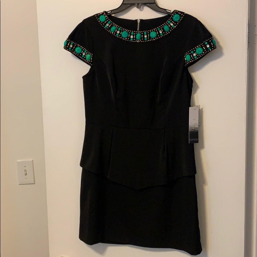Mini black peplum dress